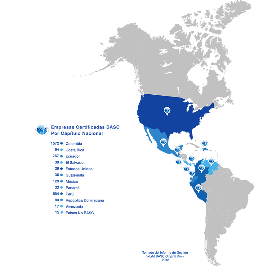 Empresas certificadas por capítulos nacionales