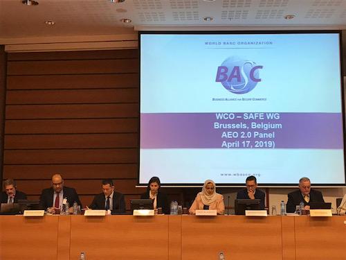 Momentos durante la participación especial de BASC en el panel "OEA 2.0” del Grupo de Trabajo SAFE en la sede de la OMA en Bruselas.